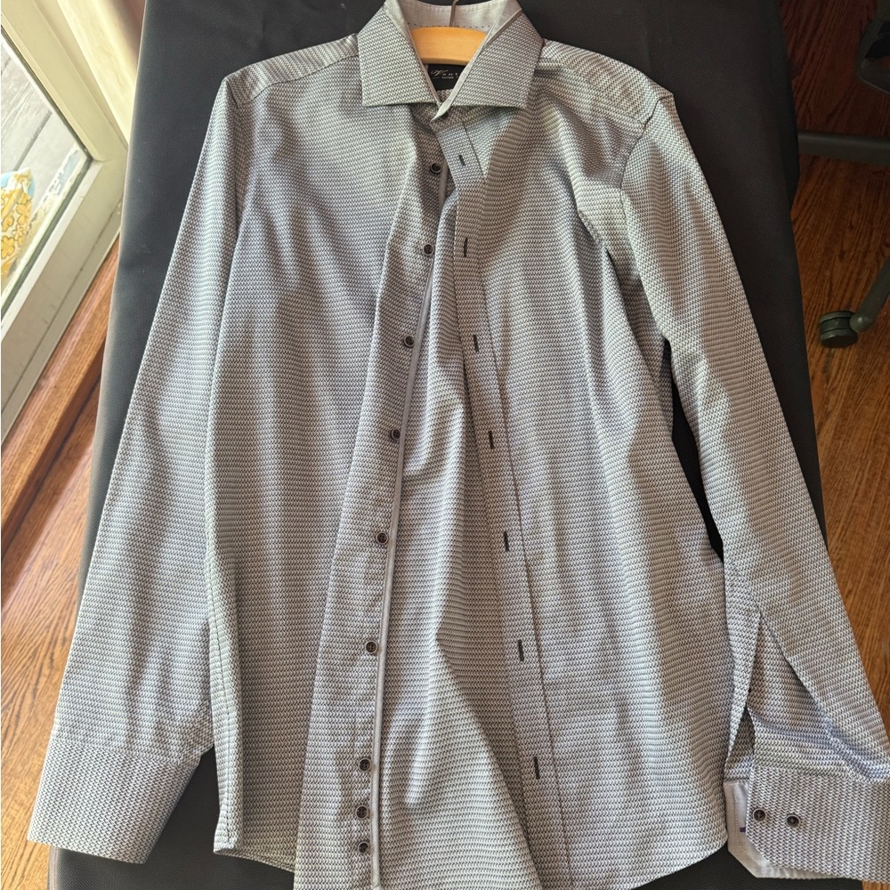 Venti Edition Slim Fit Grey Dress Shirt – Men’s Size Medium